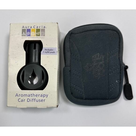 Aura Cacia Aromatherapy & Pads Car Diffuser and Aroma Tools Travel Case - Picture 2 of 7